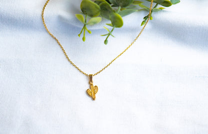 Small Gold Cactus necklace