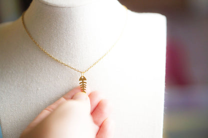 Gold Fishbone Necklace