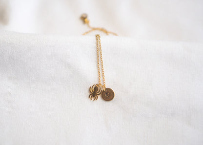 Small Gold Spider Necklace