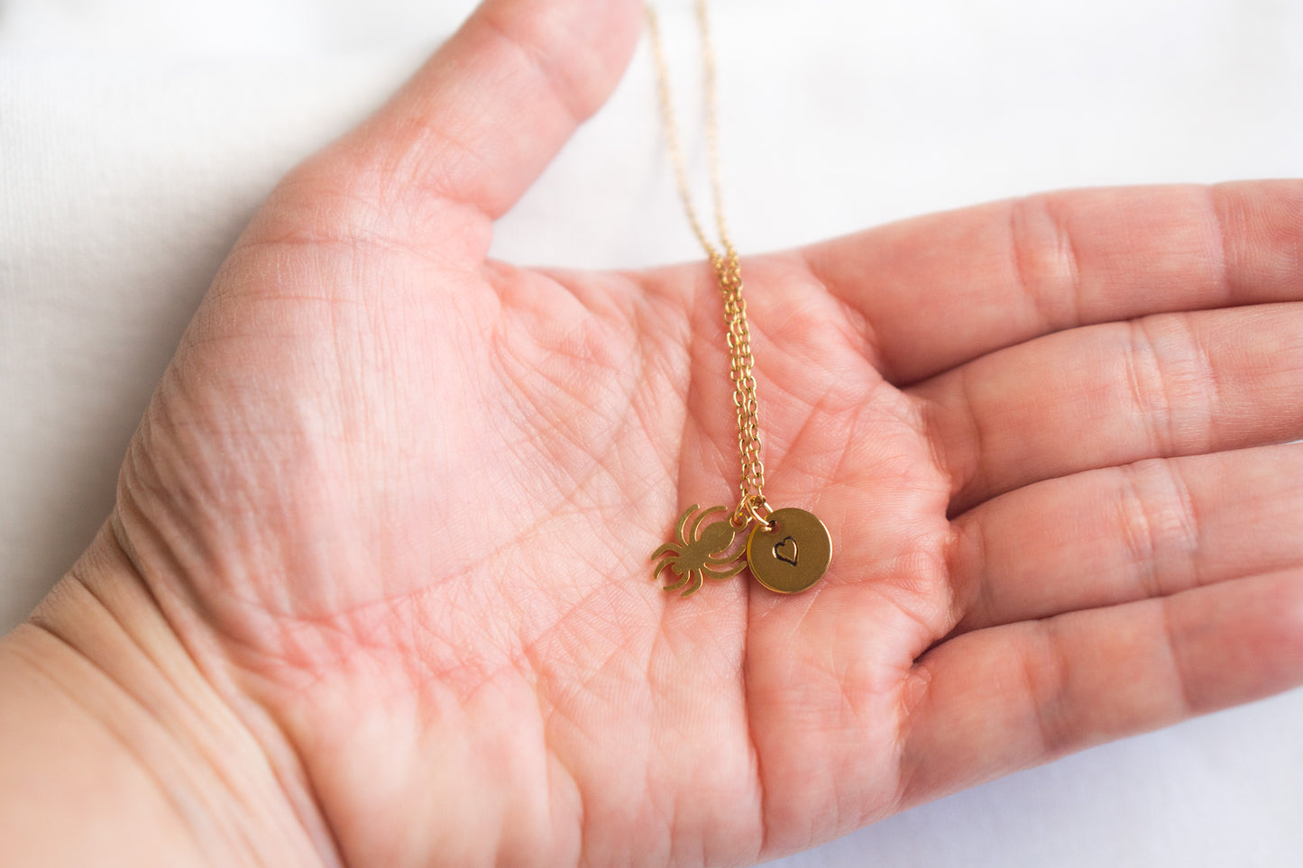 Small Gold Spider Necklace