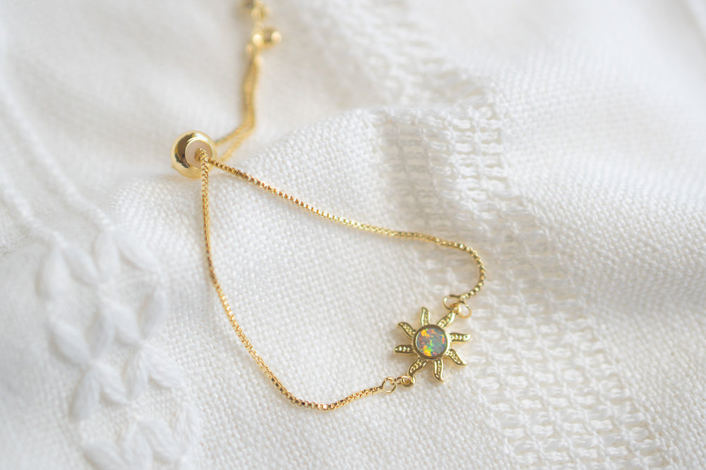 Boho Gold Sun Opal Bracelet