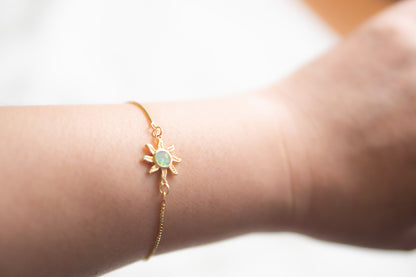 Boho Gold Sun Opal Bracelet