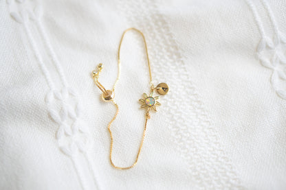 Boho Gold Sun Opal Bracelet