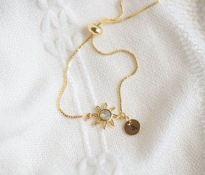 Boho Gold Sun Opal Bracelet