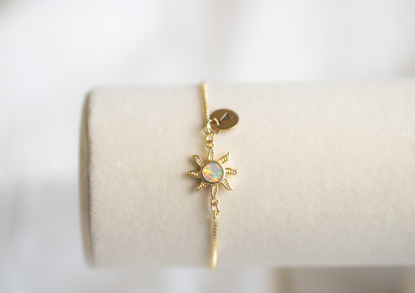 Boho Gold Sun Opal Bracelet