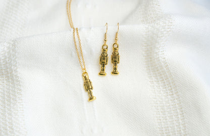 Gold Nutcracker Drop Earrings