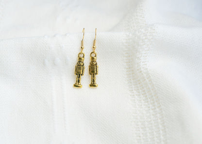 Gold Nutcracker Drop Earrings