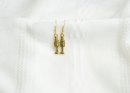 Gold Nutcracker Drop Earrings