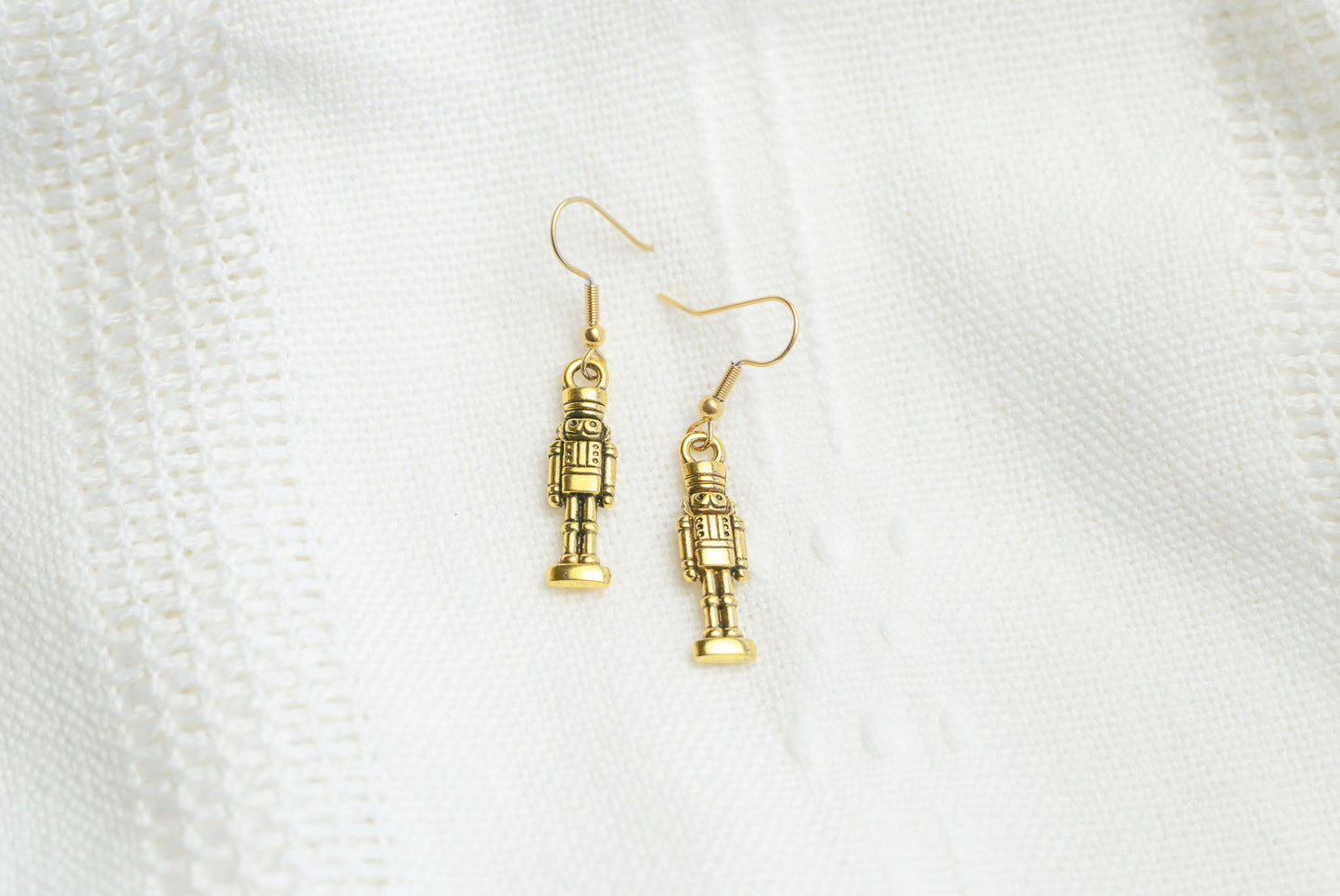 Gold Nutcracker Drop Earrings