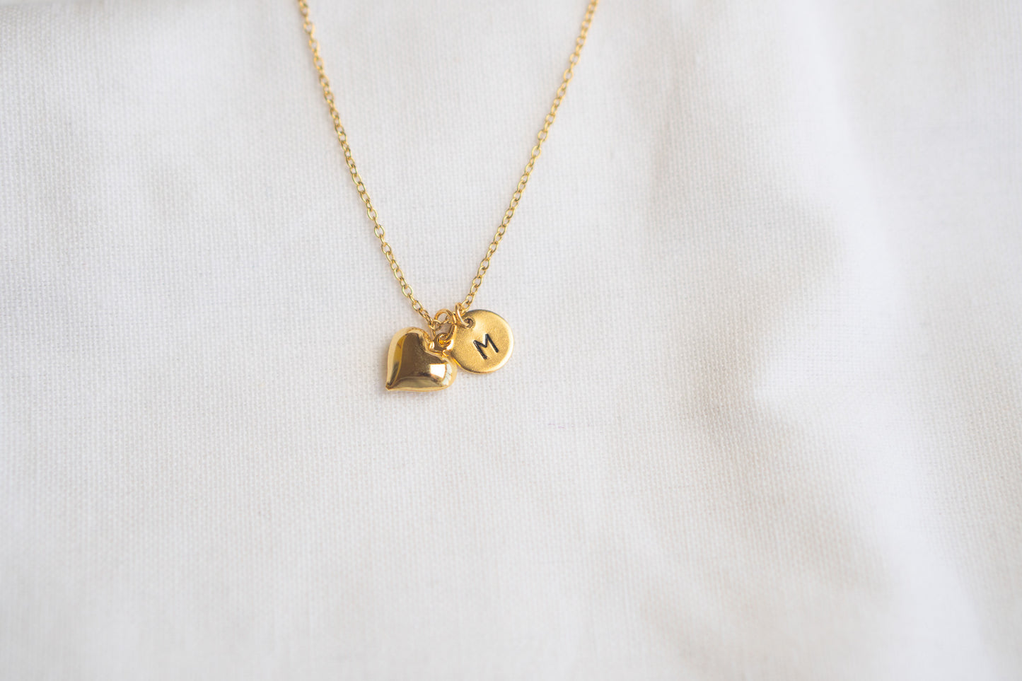 Mini Gold Puff Heart Necklace