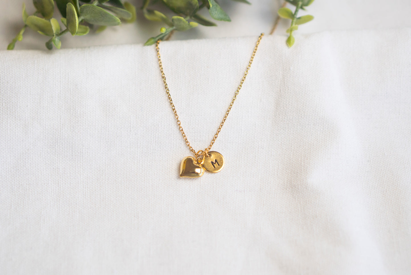 Mini Gold Puff Heart Necklace