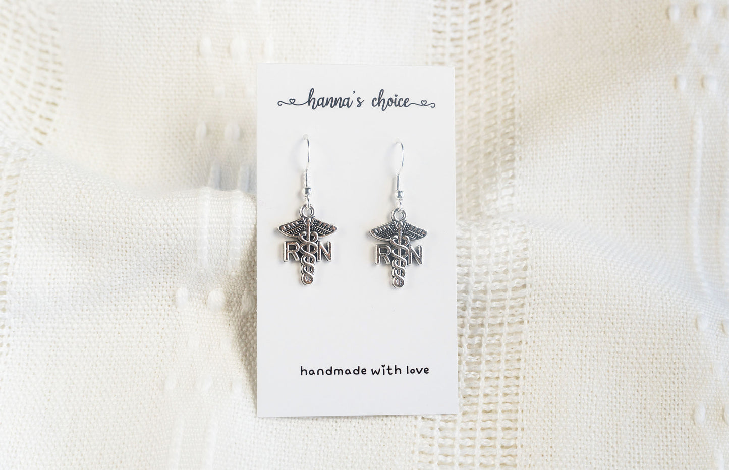 Nurse Charm Caduceus Earrings