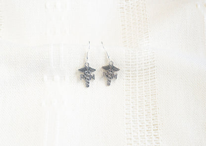 Nurse Charm Caduceus Earrings