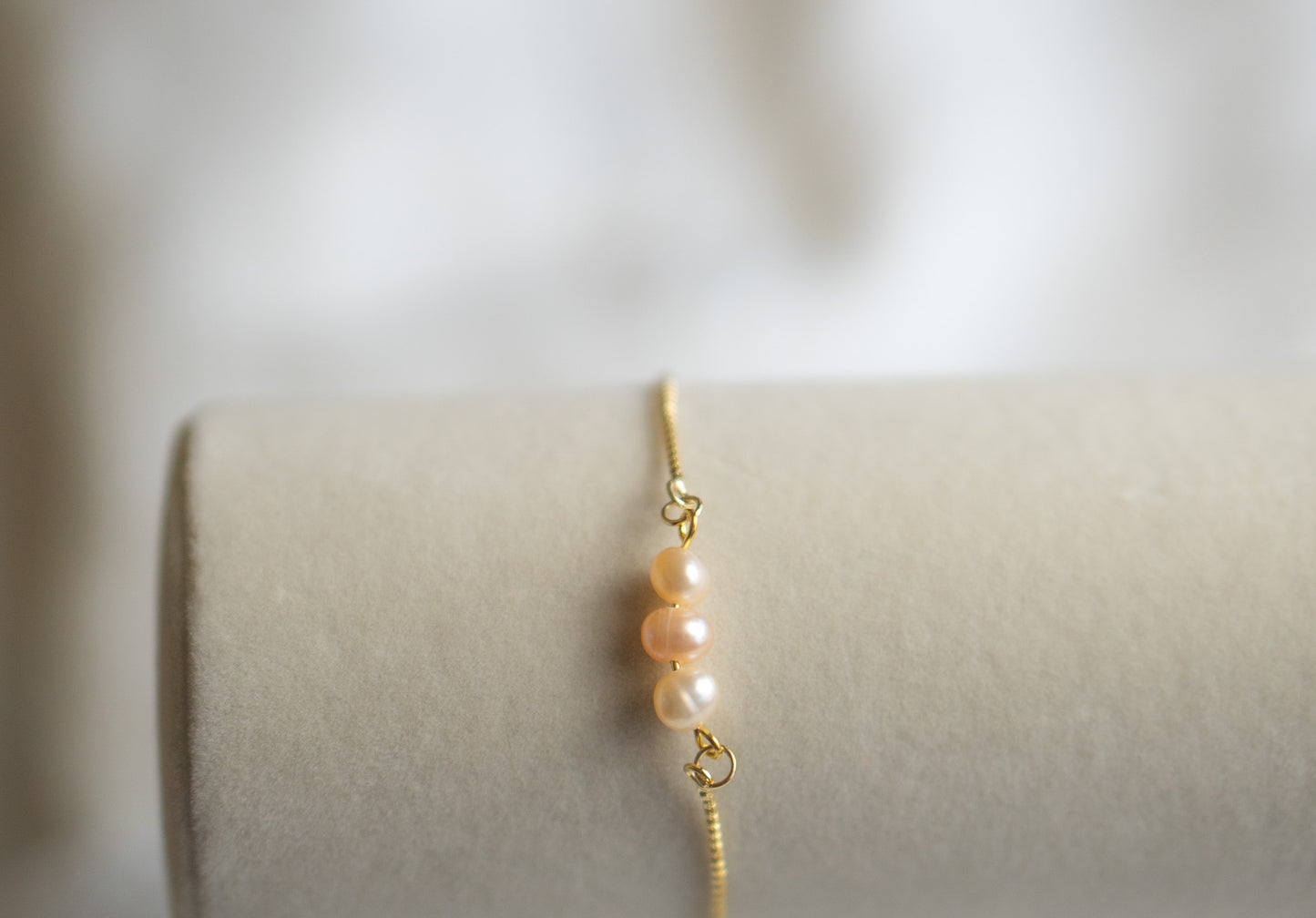 Dainty Three Freshwater Pearl Bracelet