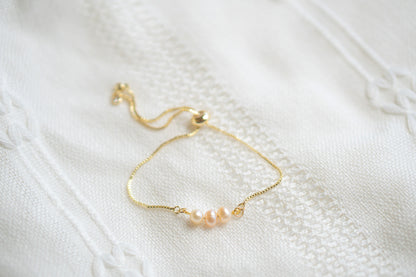 Dainty Three Freshwater Pearl Bracelet