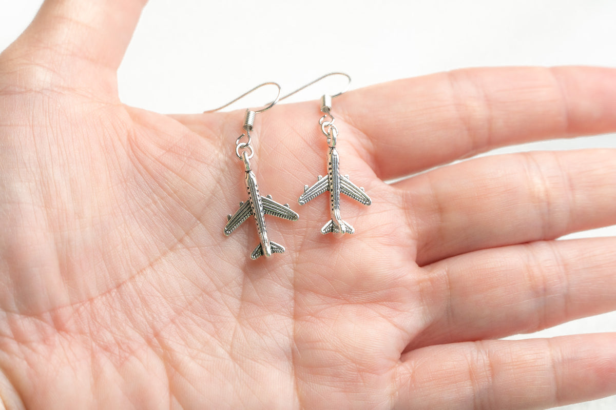 Dainty Airplane Earrings