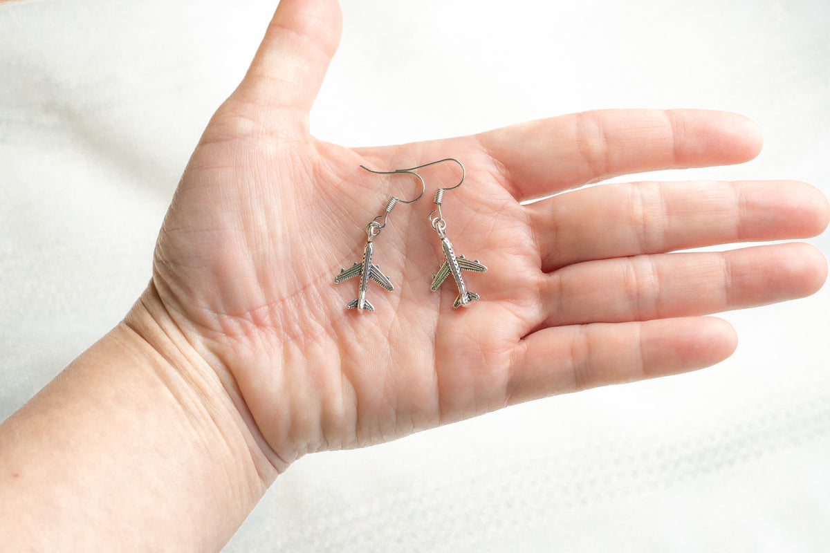 Dainty Airplane Earrings