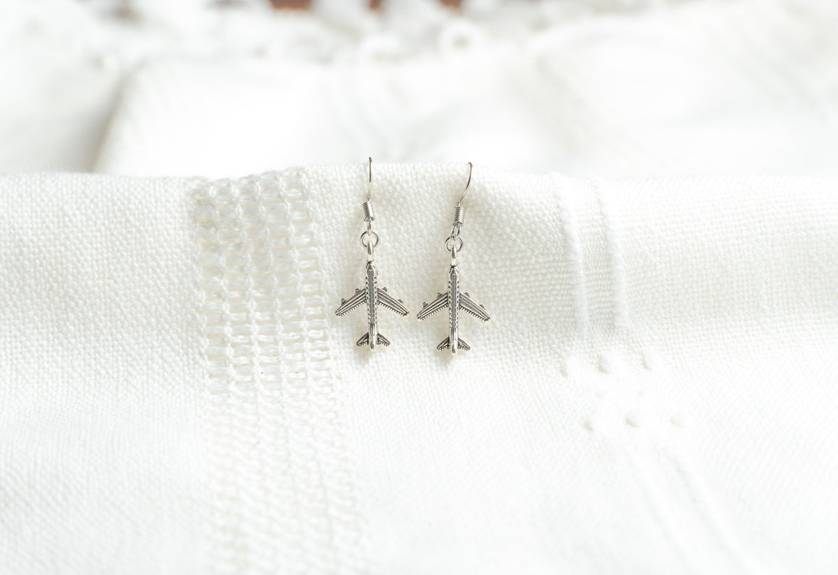 Dainty Airplane Earrings