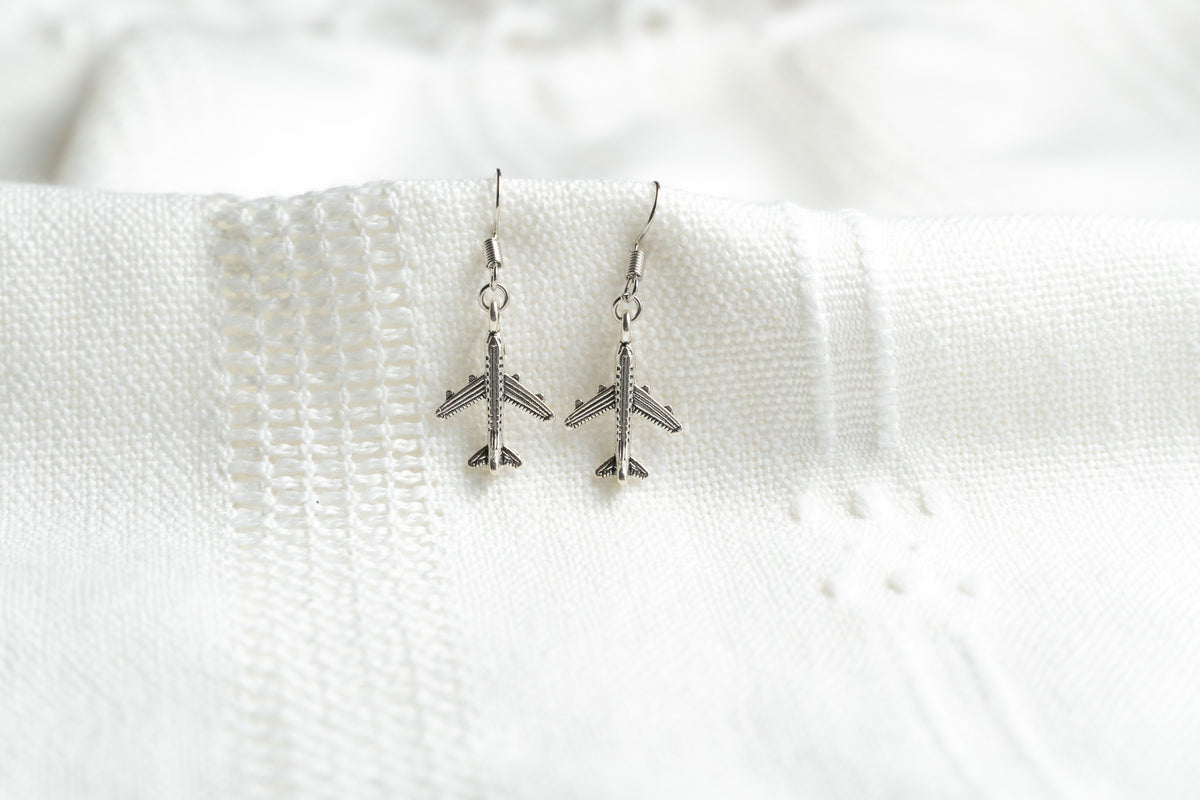 Dainty Airplane Earrings