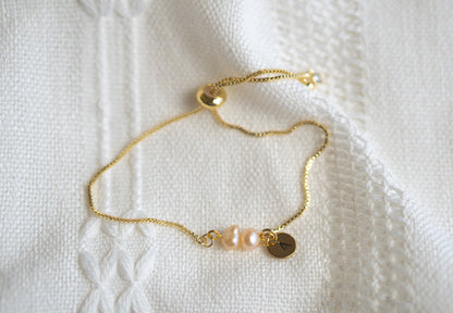 Natural Freshwater Dainty Peach Pearl Bracelet,