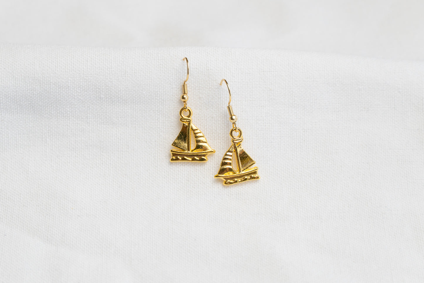 Sailing Boat Charm Drop Earrings