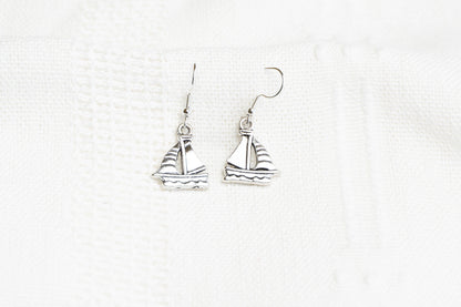 Sailing Boat Charm Drop Earrings