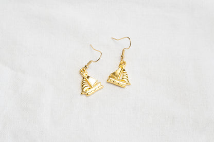 Sailing Boat Charm Drop Earrings