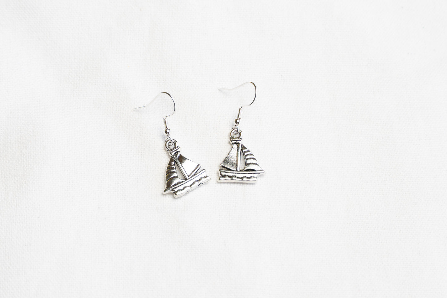 Sailing Boat Charm Drop Earrings