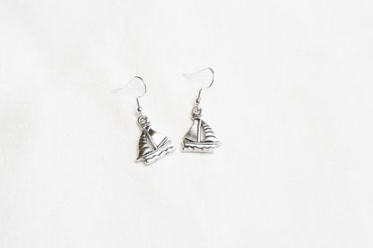 Sailing Boat Charm Drop Earrings