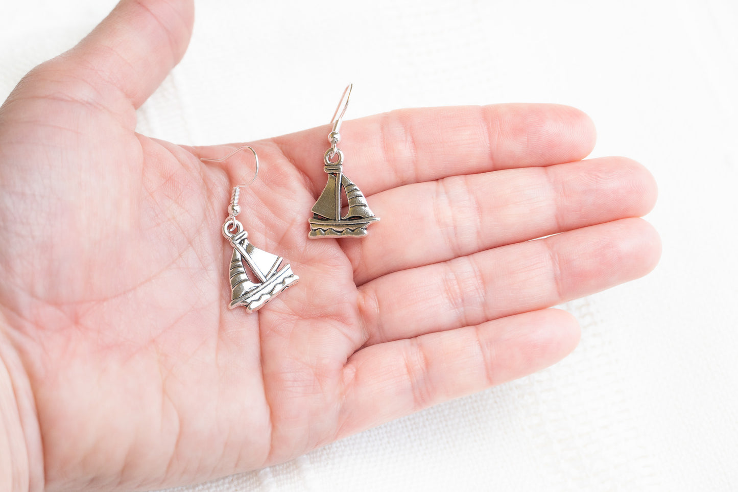 Sailing Boat Charm Drop Earrings