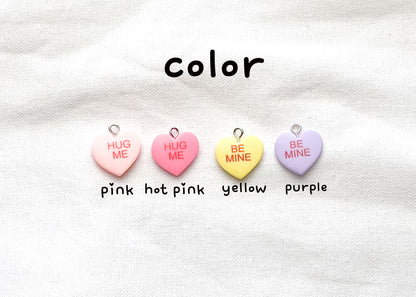 Be Mine” or “Hug Me” Heart Charm Earrings