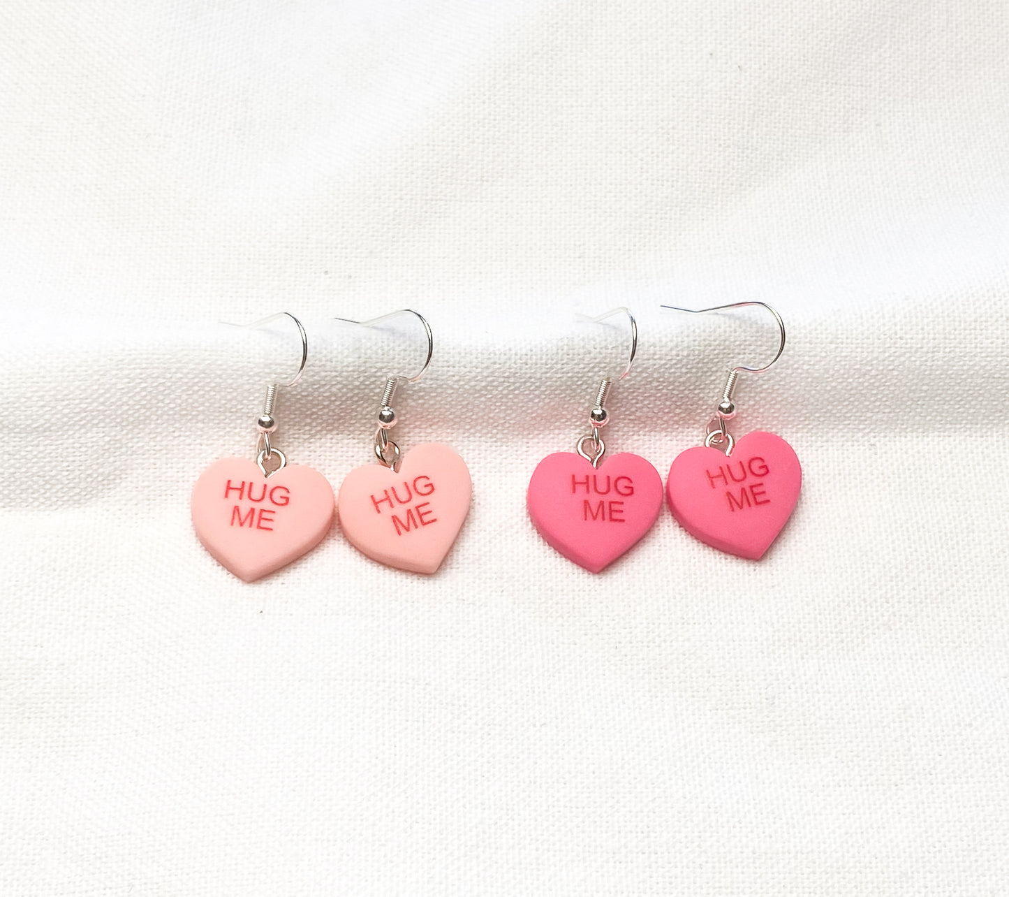 Be Mine” or “Hug Me” Heart Charm Earrings