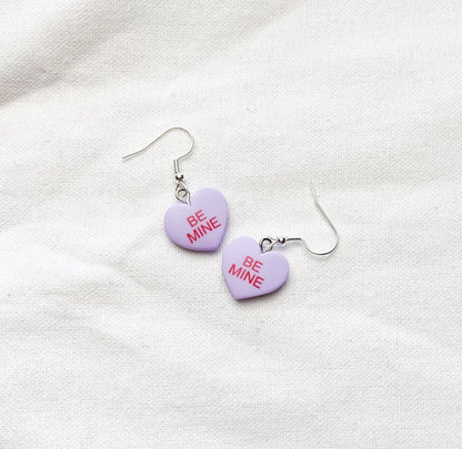 Be Mine” or “Hug Me” Heart Charm Earrings