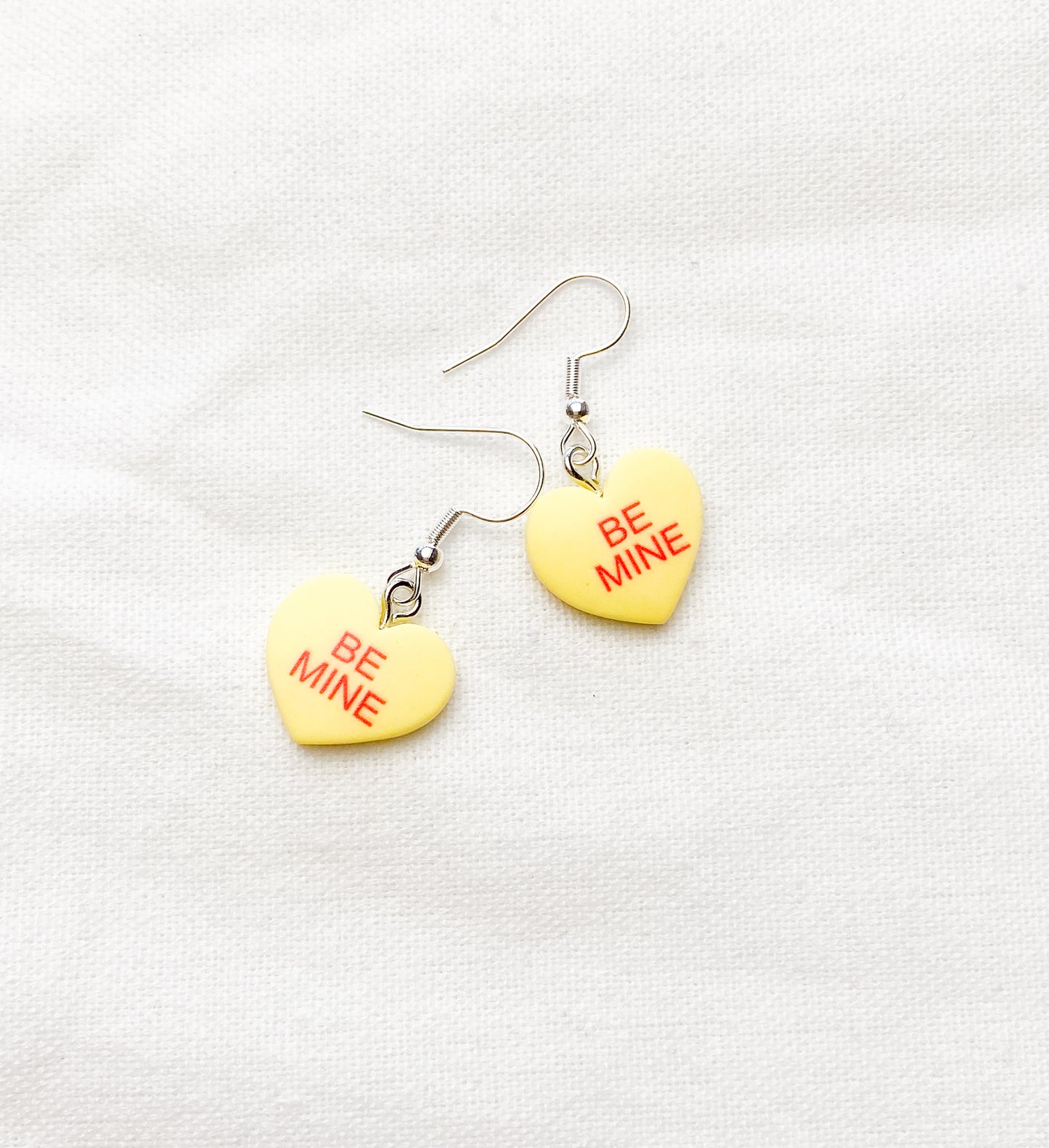 Be Mine” or “Hug Me” Heart Charm Earrings