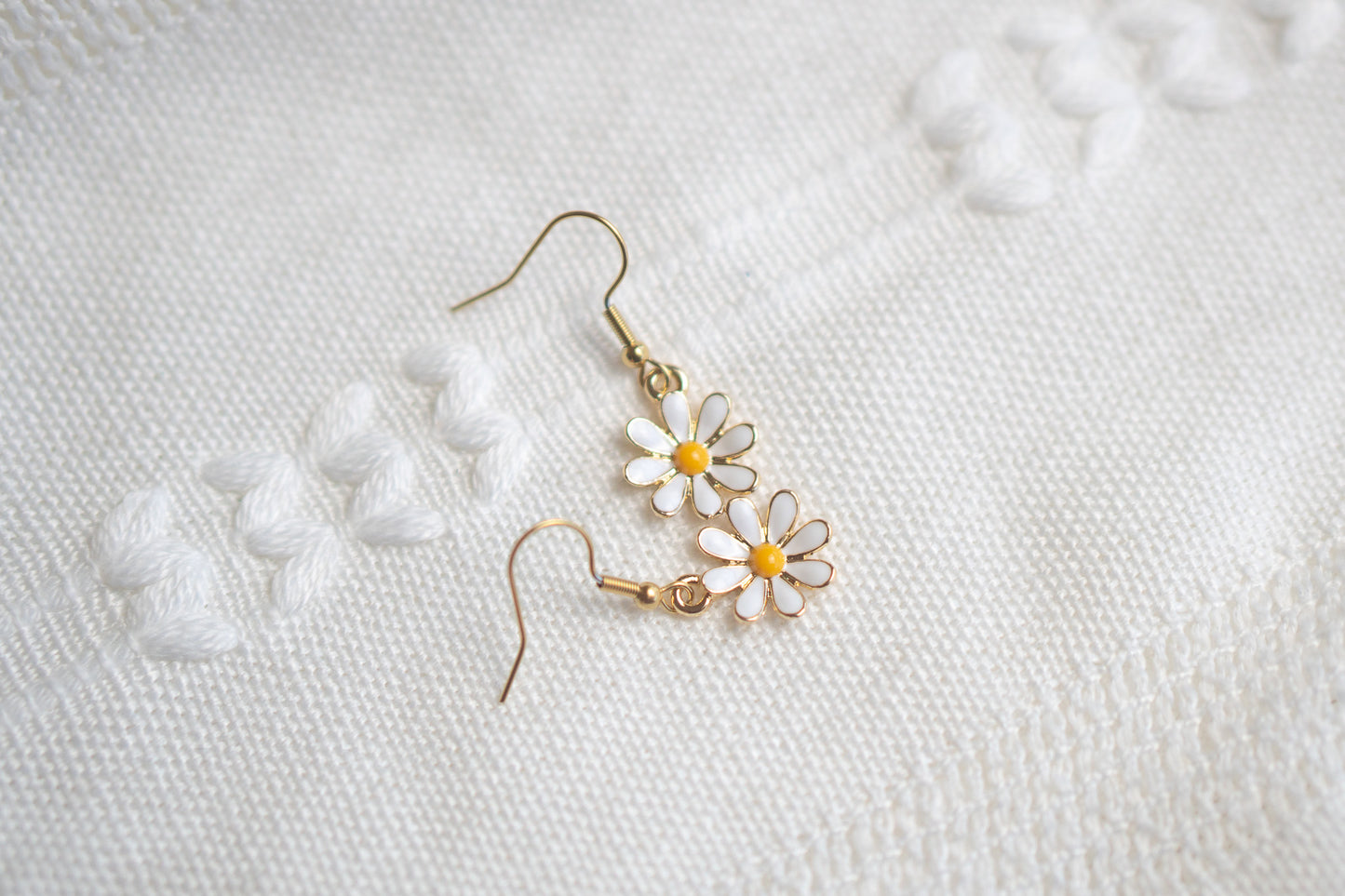 Sunflower Daisy Flower Earrings