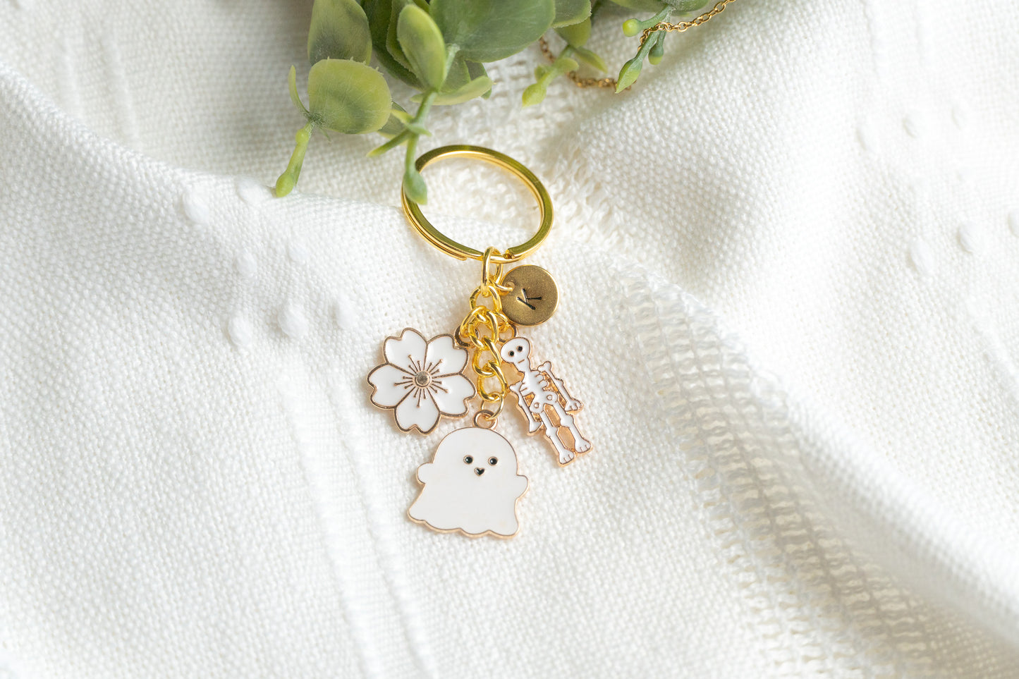 Cute Ghost & Skeleton Keychain