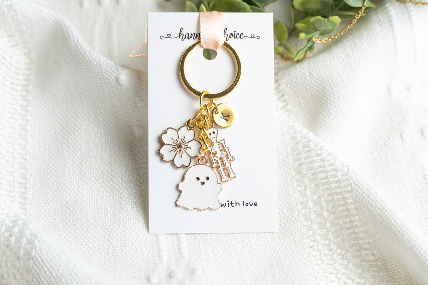 Cute Ghost & Skeleton Keychain