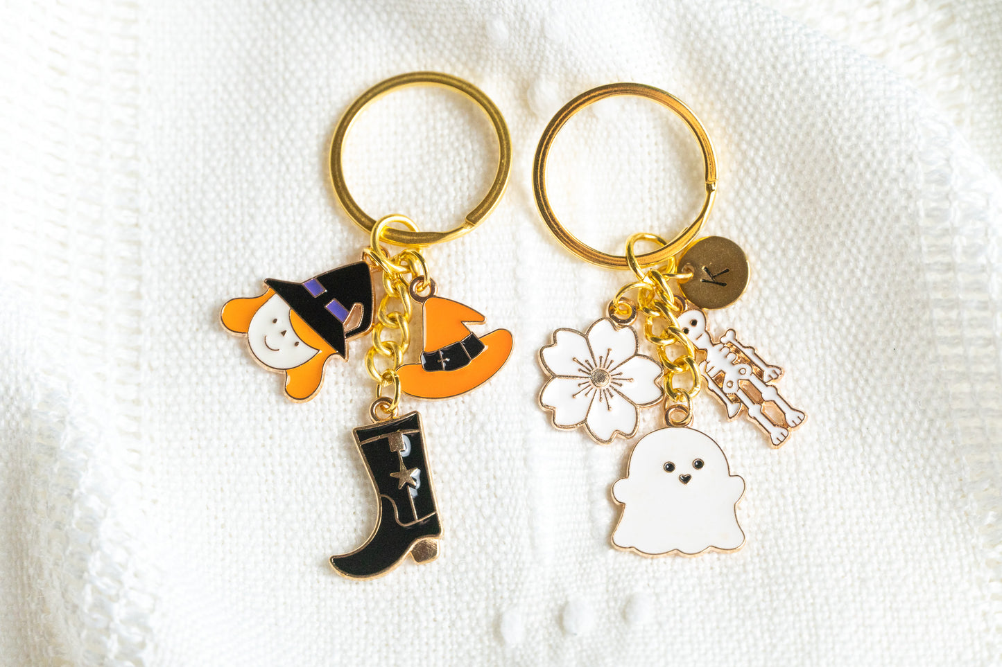 Cute Ghost & Skeleton Keychain