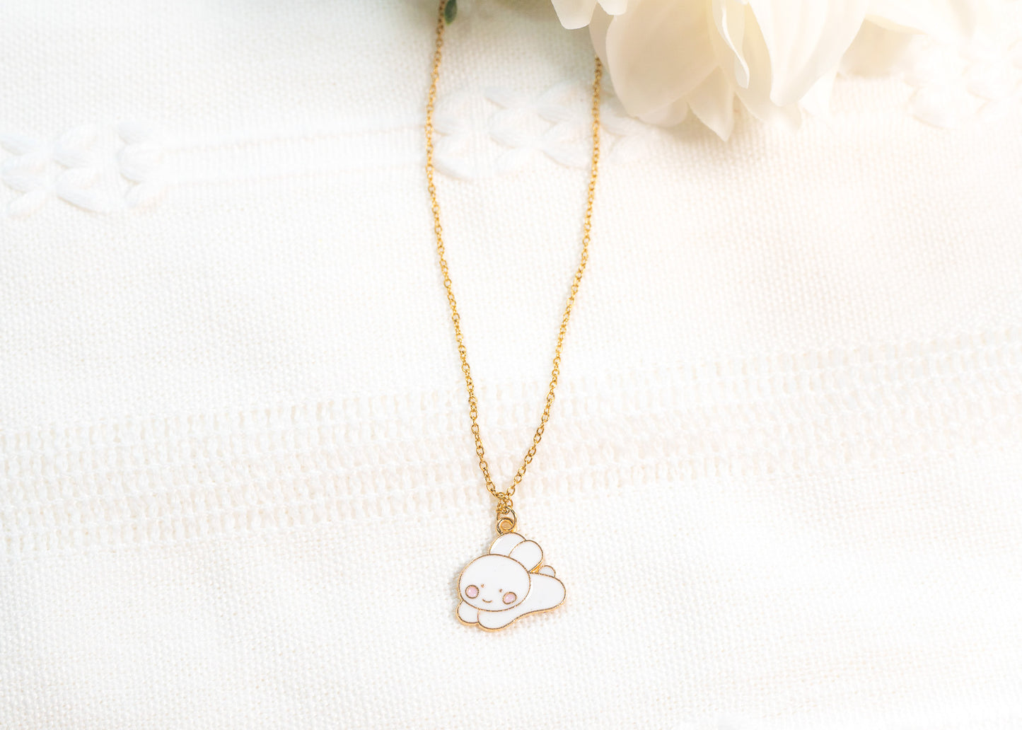 Cute white Bunny Rabbit Necklace
