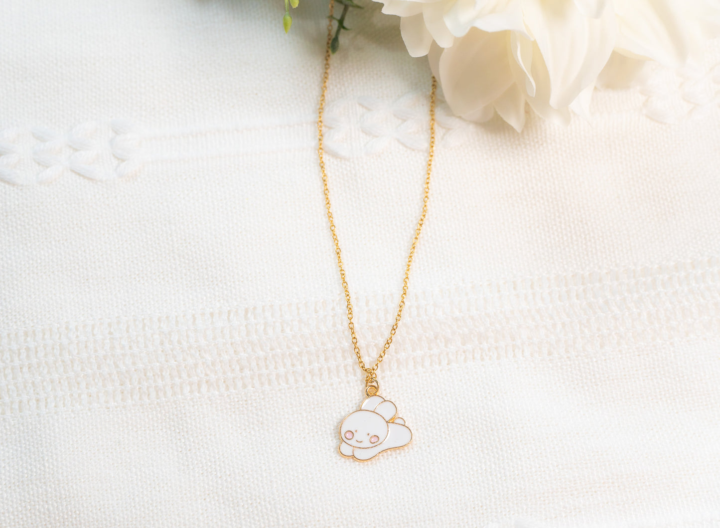 Cute white Bunny Rabbit Necklace