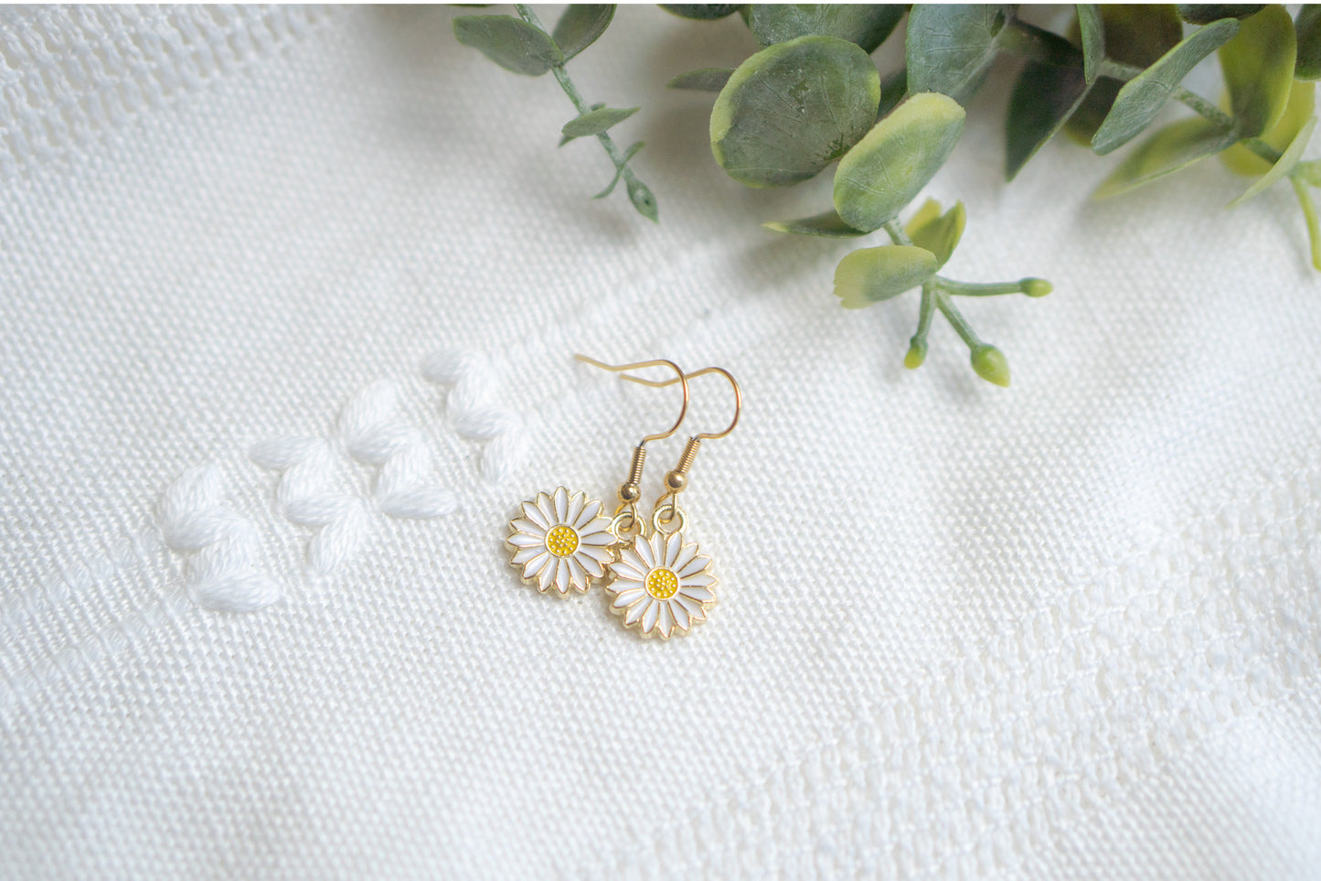 Sunflower Daisy Flower Earrings