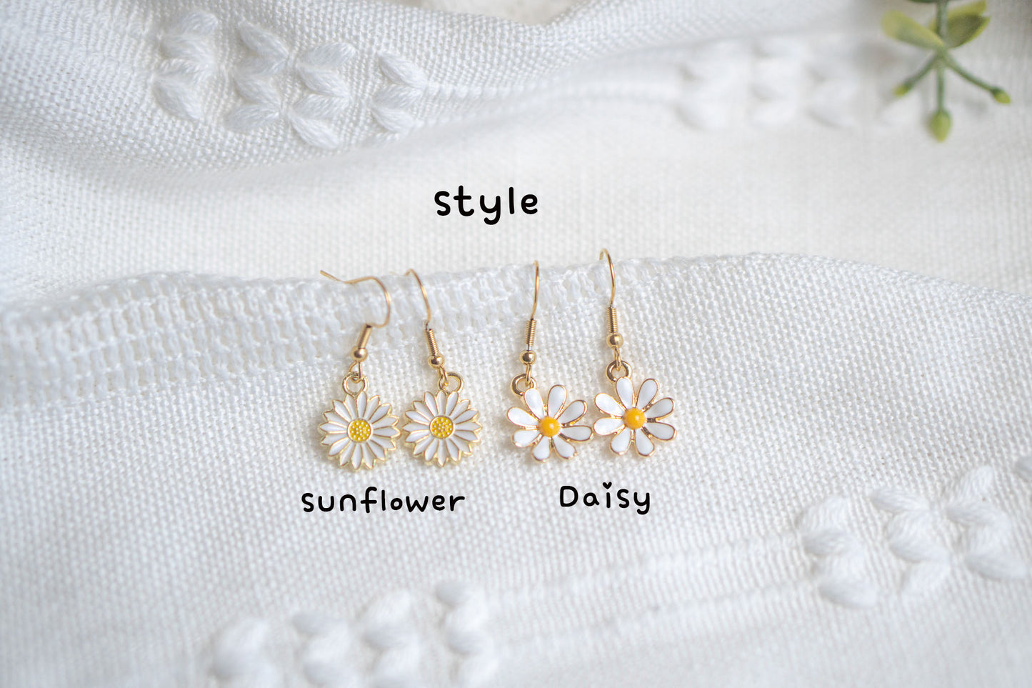 Sunflower Daisy Flower Earrings