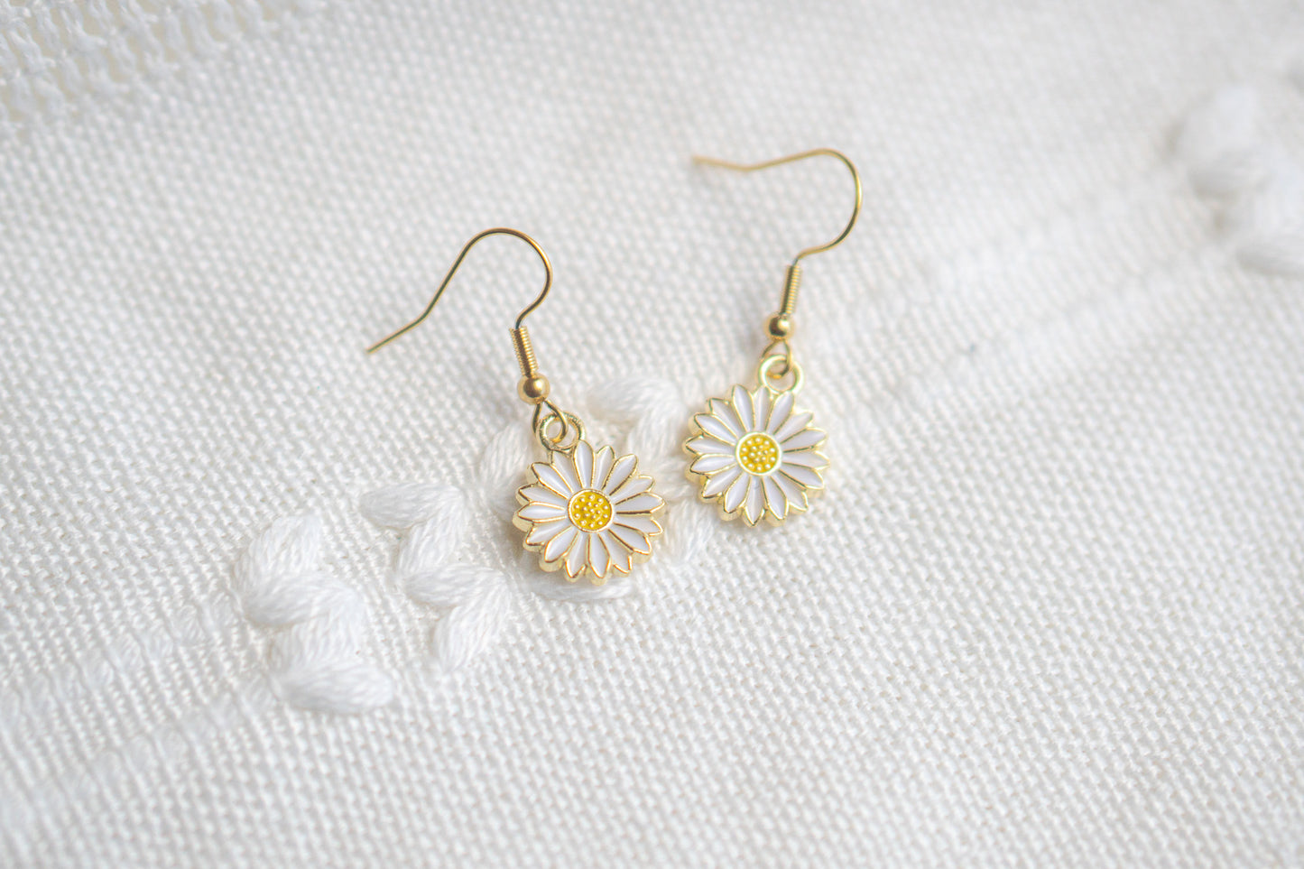 Sunflower Daisy Flower Earrings