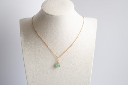 Wire Wrapped Green Aventurine Necklace