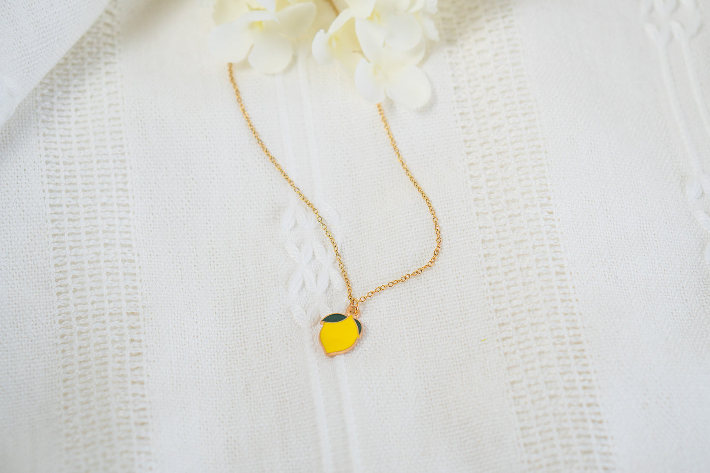 Yellow Lemon Necklace,