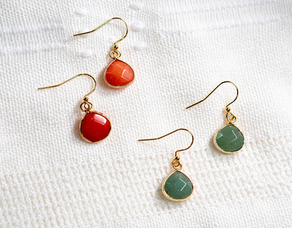 Natural Jade Gemstone Earrings