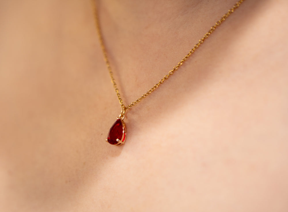 Ruby Teardrop Necklace