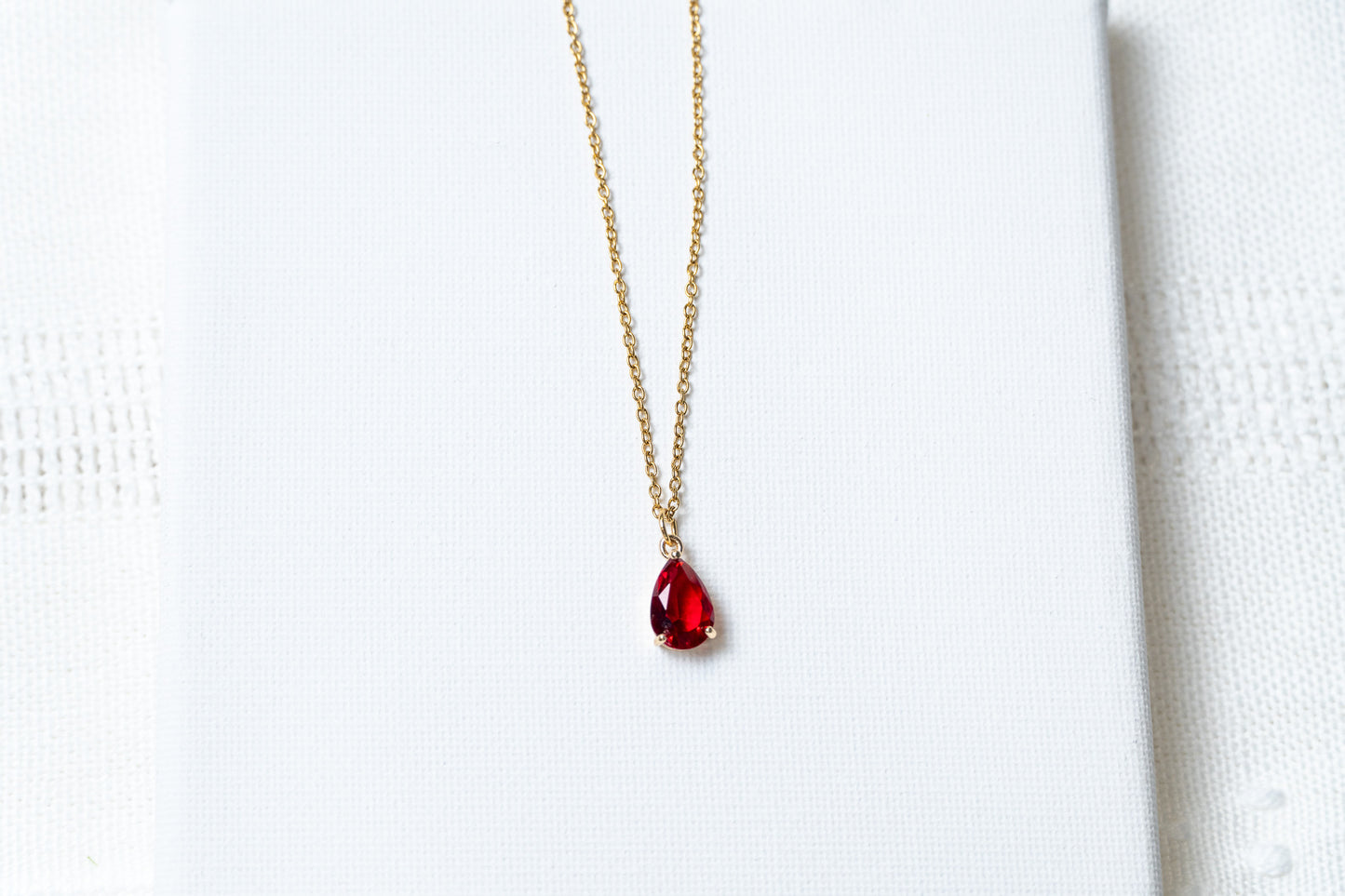 Ruby Teardrop Necklace