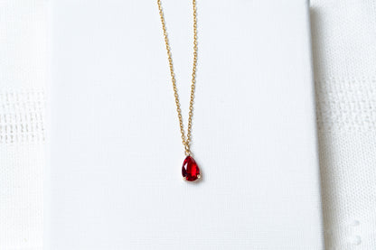 Ruby Teardrop Necklace