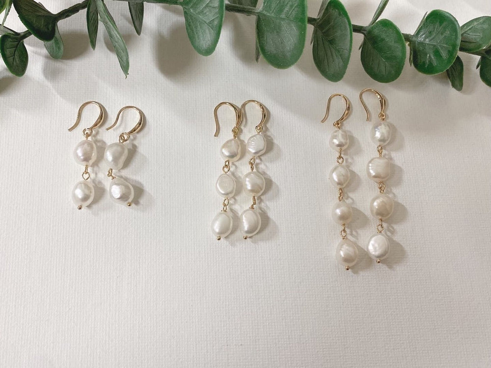 Baroque freshwater pearl dangle earrings